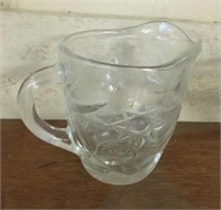 Glass pitcher, gravy dish, small pitcher