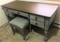 Matching Desk w/ Stool & Credenza Filing Cabinet