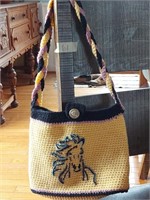 Hand knitted purse