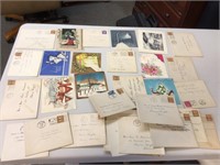 1942 used Christmas cards & envelopes