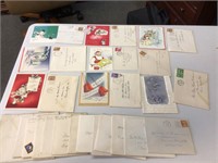 1943 used Christmas cards & envelopes