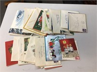 1955 used Christmas cards & envelopes