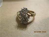 Goldtone Ring Stamped Super w/Diamond Like Chips