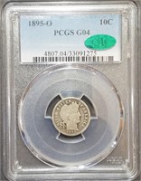 1895-O Barber Dime - PCGS G04 CAC - KEY DATE!