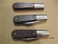 Lot of 3 Barlow Pocket Knives