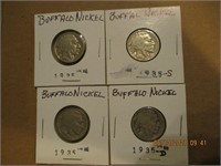 2 Buffalo Nickels-1935D & 1935S