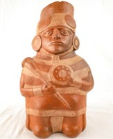 Moche 100 to 700 AD Terra Cotta Jar Warrior