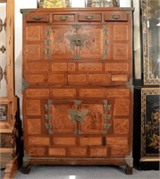 Finely figured Double Tansu Chest
