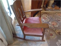 Cloth seat rocking chair
