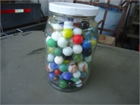 Quart jar of marbles