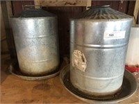 2 Galvanized Chicken Feeders and 2 Waterers