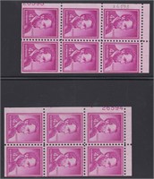 US Stamps EFO #1036b x2 - Booklet Panes with Plate