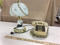 Touch lamp - 3 way bulb, works, digital telephone