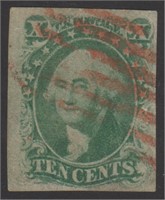 US Stamps #15 Used w/ Red Cancel CV $140