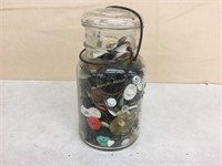 Vintage jar with buttons