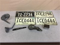License plates and car parts