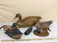 Ducks - wooden, ceramic all unmarked