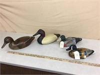 Ducks - hand carved, marked