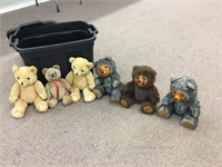 Jointed Teddy Bears and tote