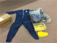 Disposable coveralls NIB, shoe coverings,
