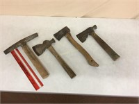 Shingle hatchet, axe and chisel hammer
