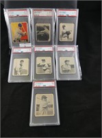 SEVEN 1948 BOWMAN & LEAF GRADED BASEBALL CARDS