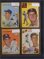 FOUR 1954 TOPPS BASEBALL CARDS