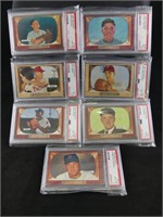 SEVEN 1955 BOWMAN GRADED BASEBALL CARDS