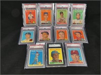 ELEVEN 1958 TOPPS GRADED BASEBALL CARDS