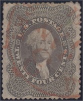 US Stamp #37 Used with red CDS small flaws CV $440