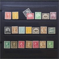 US Stamps 1920s Mint NH definitives on Hagner page
