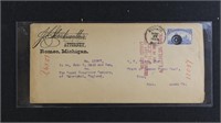 US Stamps #233 tied on Cover, legal sized envelope