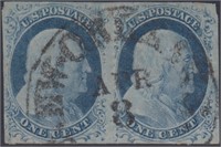 US Stamps #9 Used Pair (Type IV both stamp CV $200