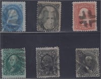 US Stamps #92, 93, 94, 96, 97, 98 Used CV $1265
