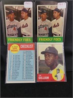 FOUR 1963 TOPPS BASEBALL CARDS