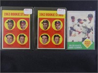 THREE 1963 TOPPS BASEBALL CARDS