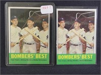 TWO 1963 TOPPS BOMBER'S BEST BASEBALL CARDS