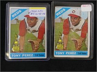 TWO 1966 OPC TONY PEREZ BASEBALL CARDS