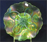 Four Flowers Variant ruffled bowl - green