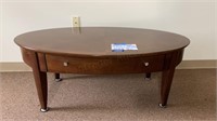 OVAL COFFEE TABLE W/ 1 CENTER DRAWER