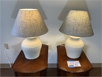 2 LAMPS, SHADES AND LAMP TABLES