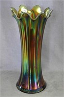 N's Thin Rib 12" midsize vase - green