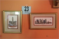2 Matted, Framed, Signed Prints - Union Station