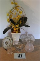 Decorative Urn With Silk Arrangement, 4 Pcs