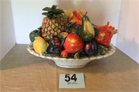 Ceramic Oval Basket With Fruit