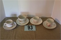 4 Cups/Saucers - 2 Germany, 2 Unmarked