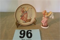 3” Hummel Figurine And 4” Diameter Hummel Plate -