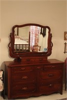 Lillian Russell Dresser With Mirror, 7 Drawers,