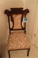 Upholstered Side Chair, Walnut Frame