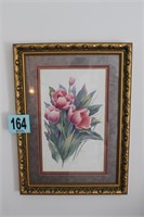 Signed, Matted, Framed Floral, 22X30